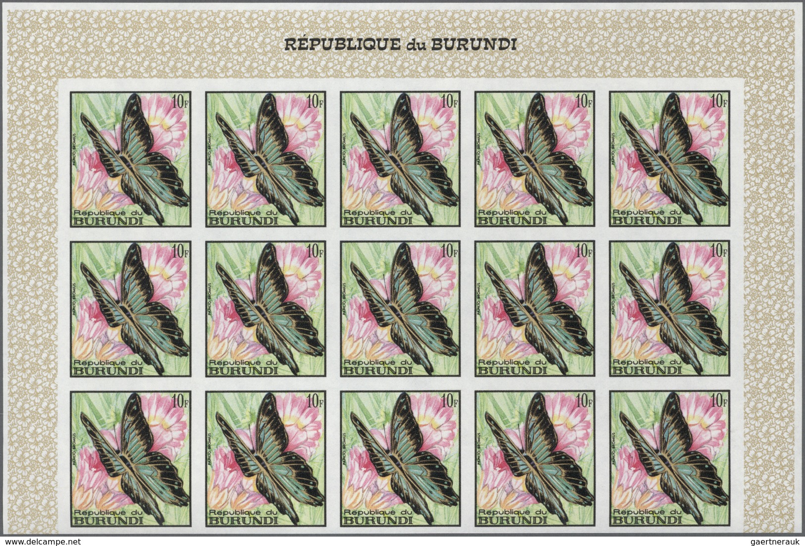 Thematik: Tiere-Schmetterlinge / Animals-butterflies: 1968, BURUNDI: Butterflies Complete Set Of 16 - Mariposas