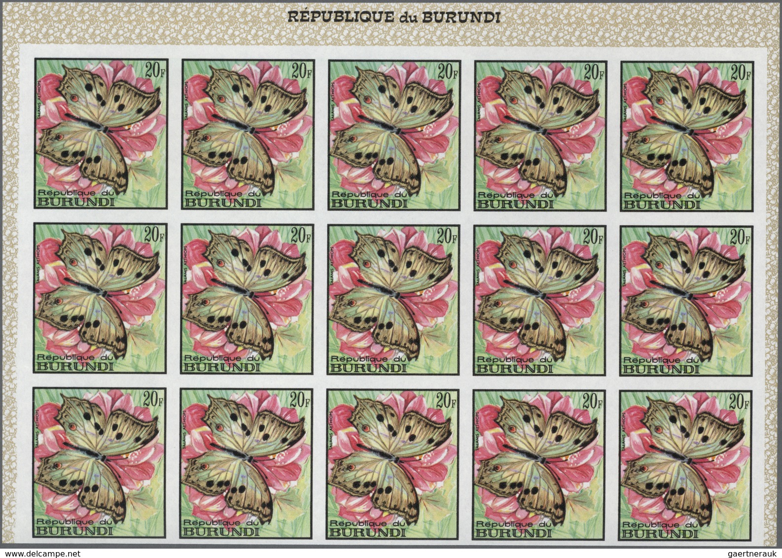 Thematik: Tiere-Schmetterlinge / Animals-butterflies: 1968, BURUNDI: Butterflies Complete Set Of 16 - Mariposas