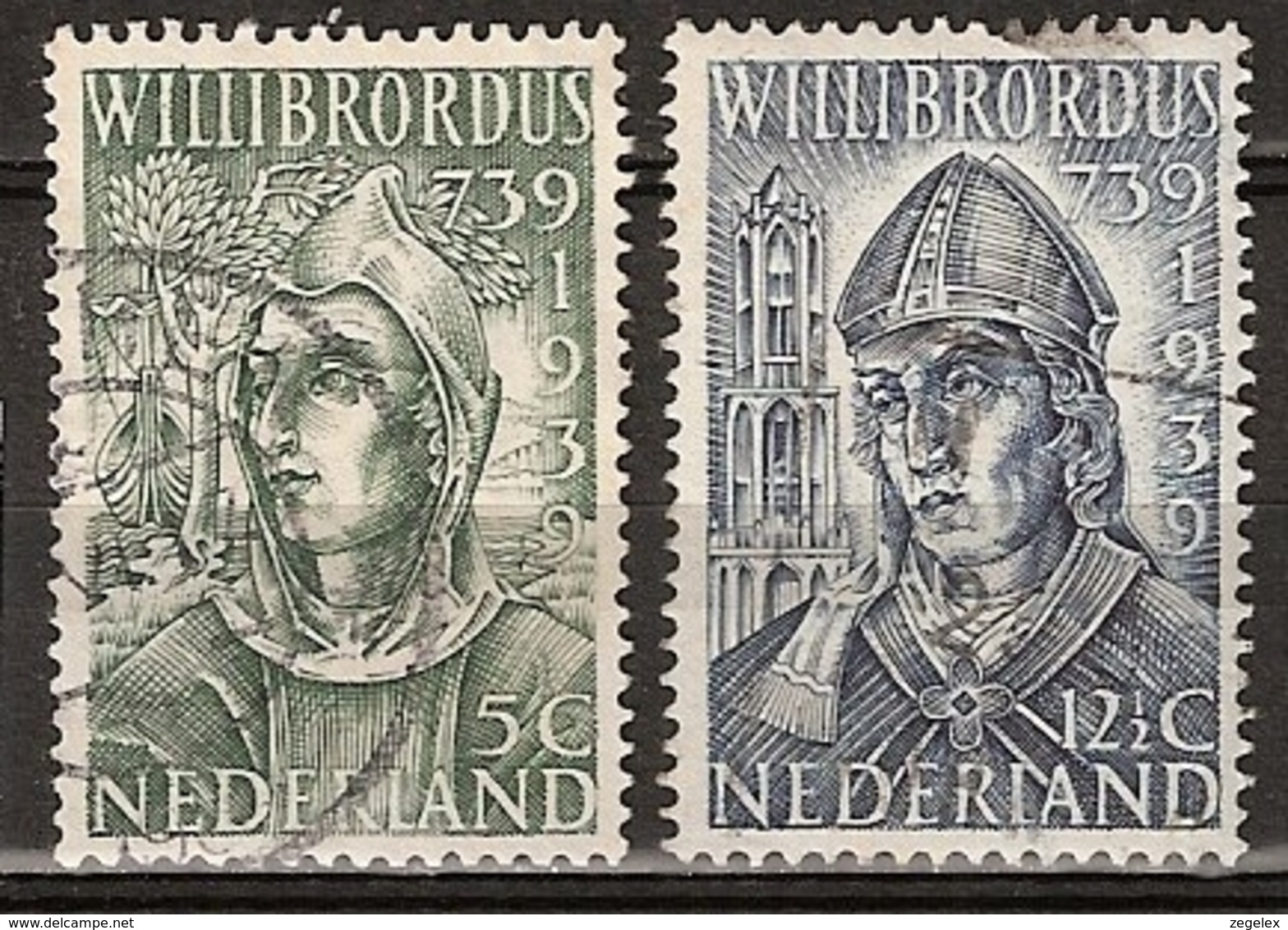 1939 Willibrordus NVPH 323-324  Cancelled/gestempeld - Gebruikt