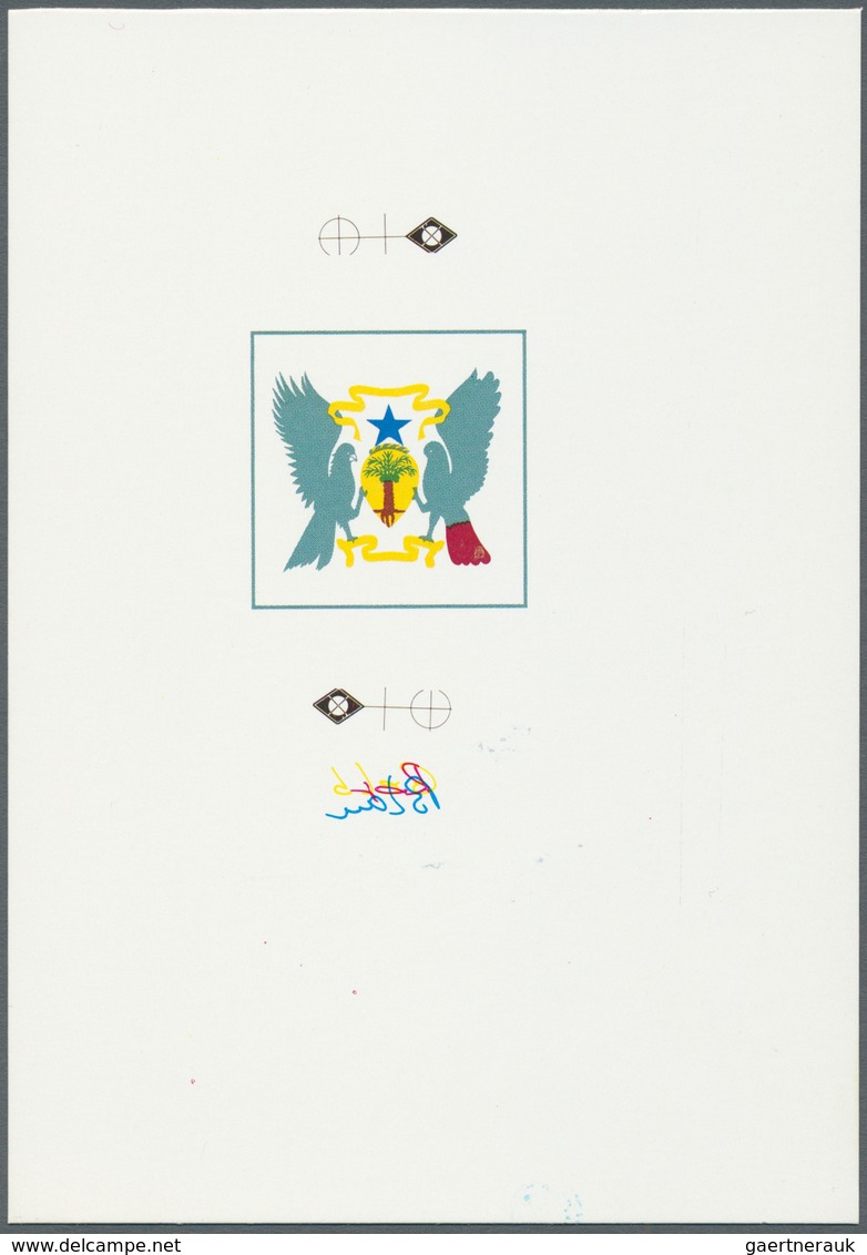 Thematik: Wappen / emblems: 1988, SAO TOME E PRINCIPE: Coat of Arms of Sao Tome e Principe in nine d