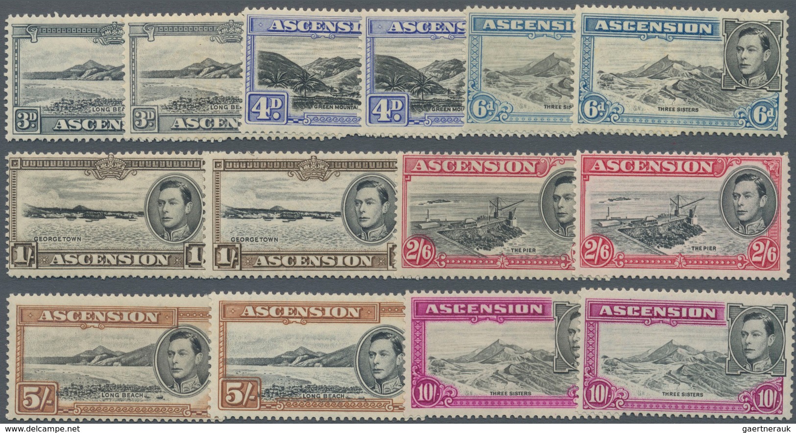 Ascension: 1938/1953, KGVI Definitives Complete Set With Additional Other Peforations Etc. (total 32 - Ascension