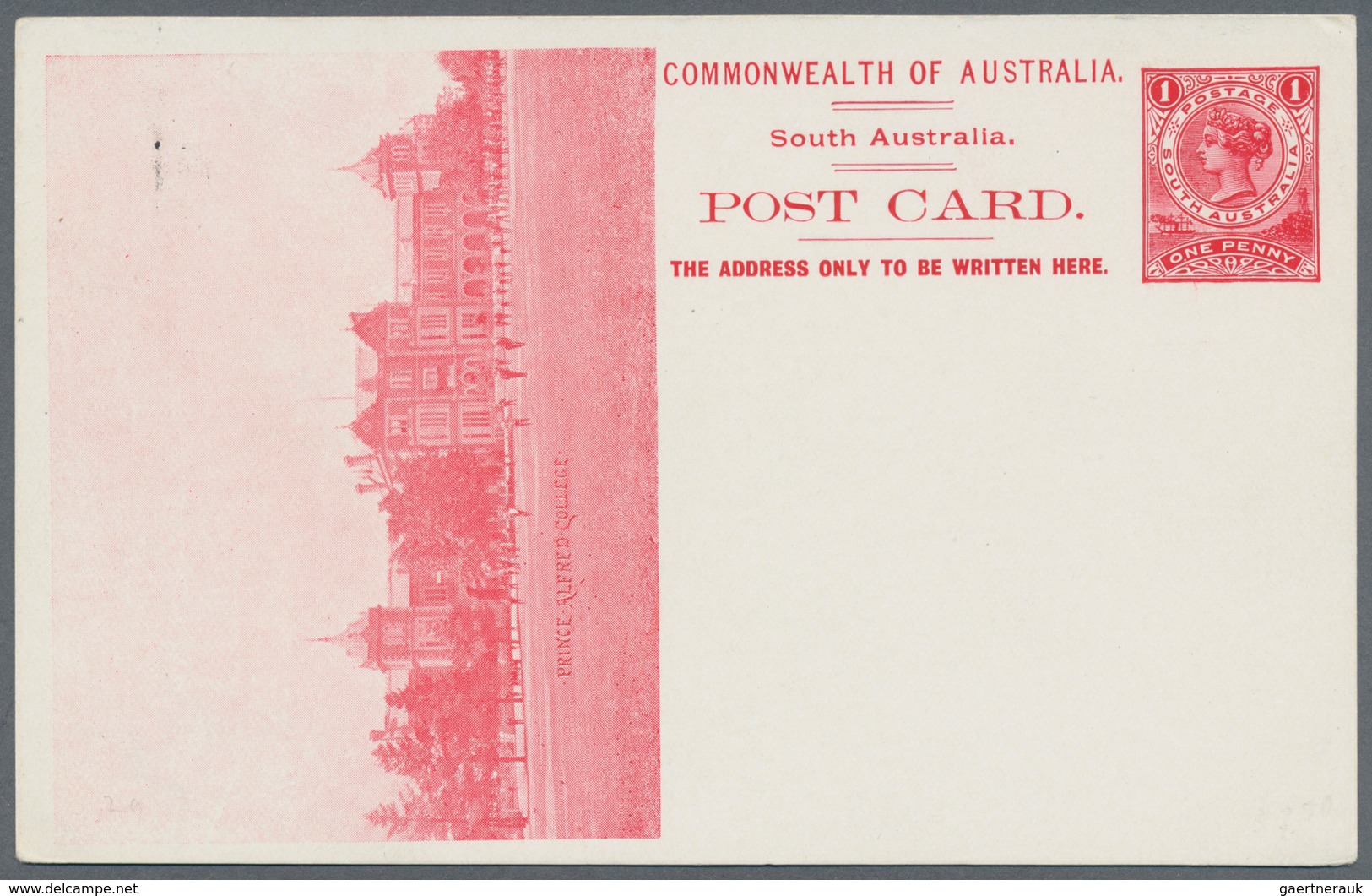Südaustralien: 1908, Eight Different Pictorial Stat. Postcards QV 1d. (Adelaide Ptg. With Dot After - Brieven En Documenten