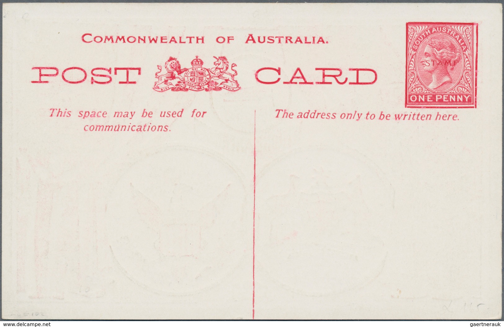 Südaustralien: 1908, Stat. Postcard QV 1d. Red With Colourful Picture On Reverse For 'AMERICAN FLEET - Brieven En Documenten