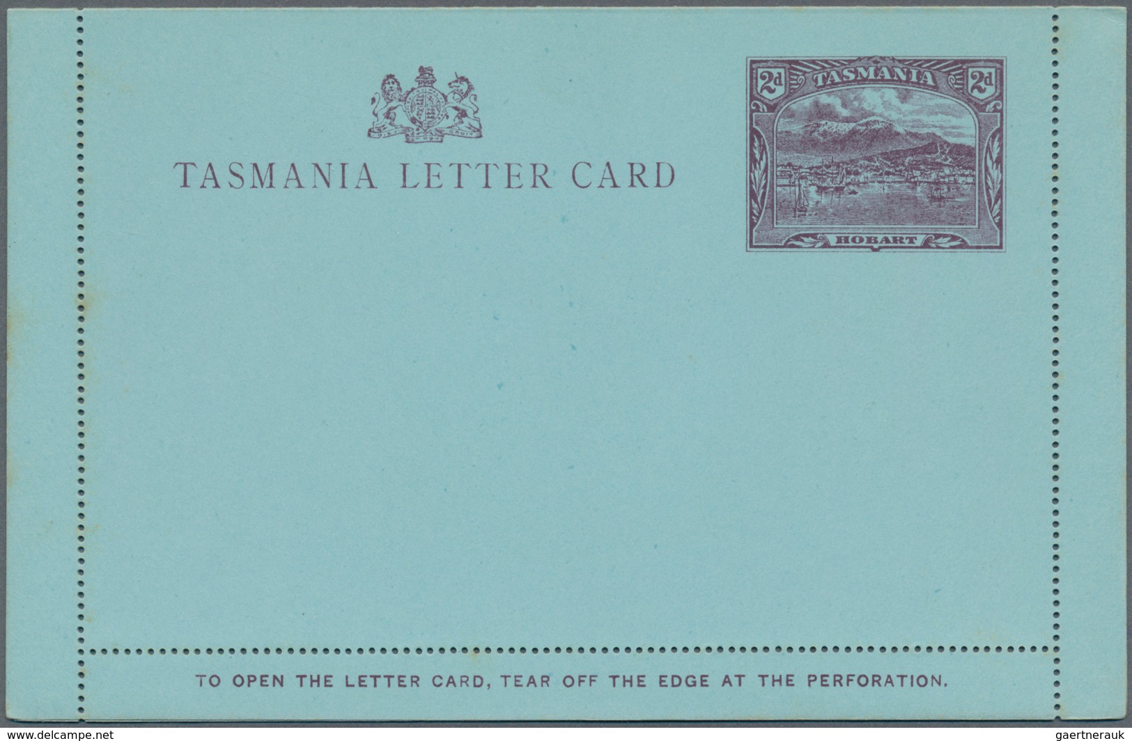Tasmanien - Ganzsachen: 1900, Pictorial Lettercards 2d. Violet Complete Set Of Six With Views On Rev - Cartas & Documentos