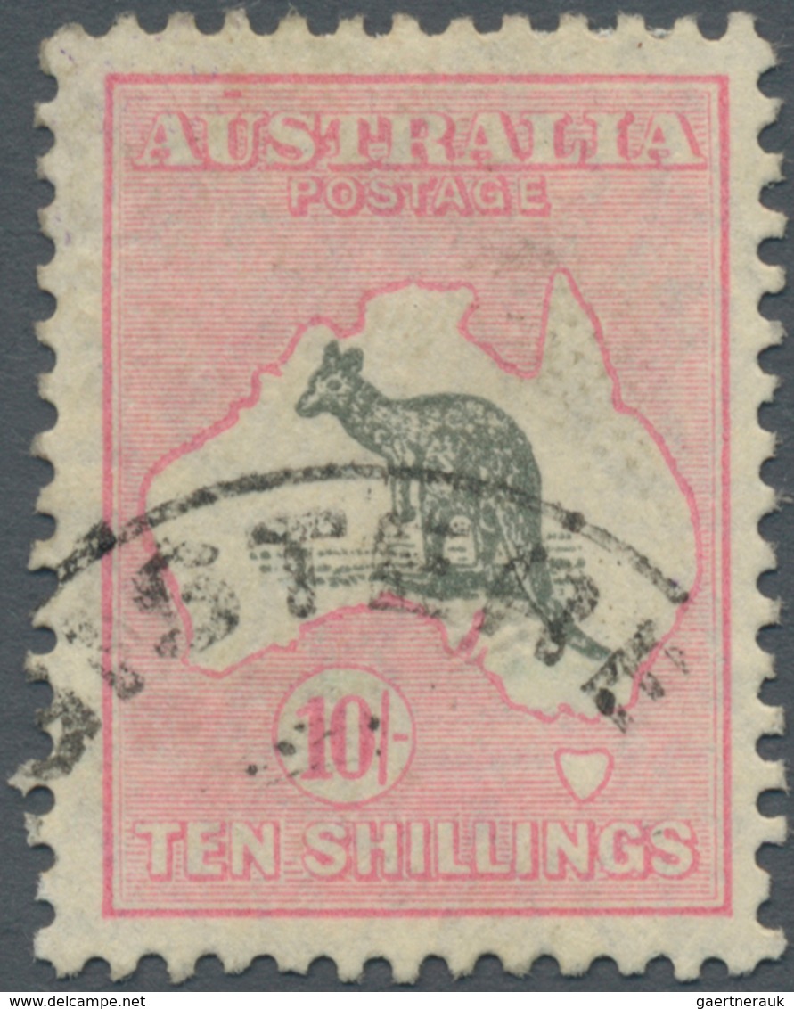 Australien: 1929, Kangaroo 10s. Grey And Pink With Small Mult. Wmk., Fine Used With Part 'Registered - Other & Unclassified