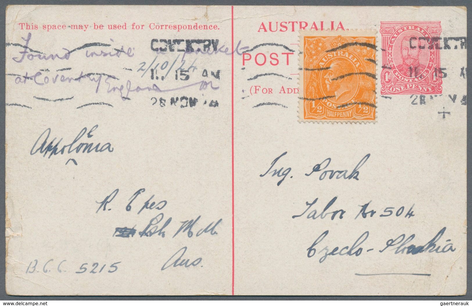 Australien - Ganzsachen: 1911/1914 (ca.), Six Victorian Scenes Postcards KGV 1d. Full-face All Comme - Postwaardestukken