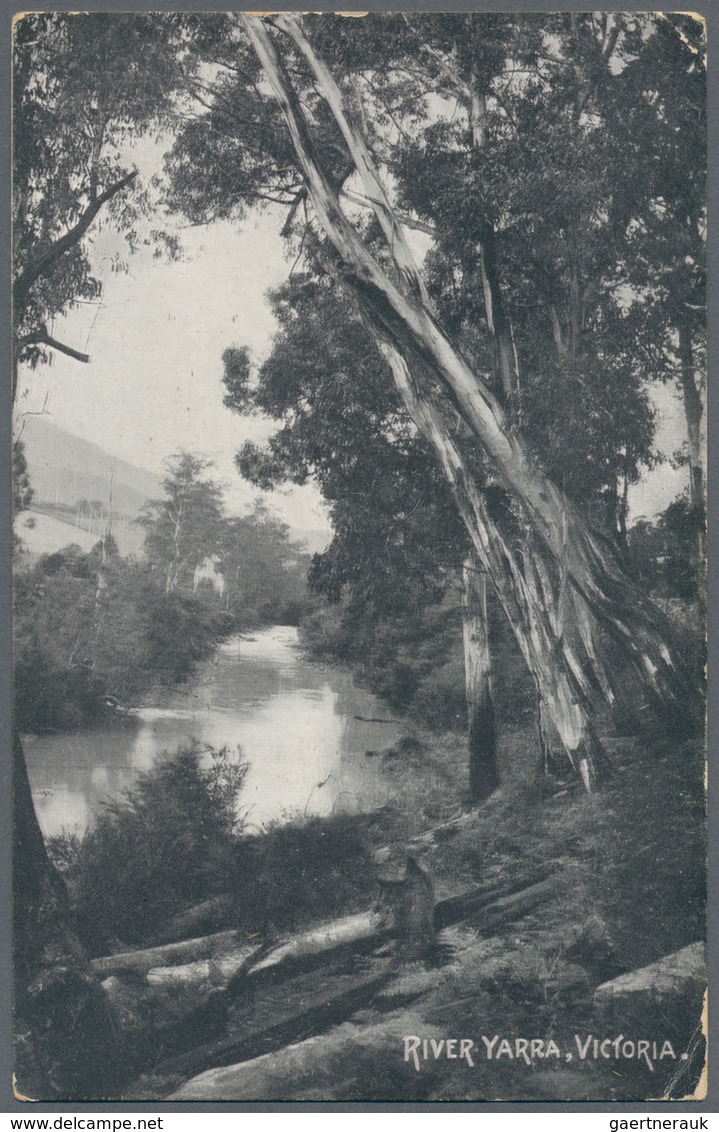 Australien - Ganzsachen: 1911/1914 (ca.), six Victorian Scenes postcards KGV 1d. full-face all comme
