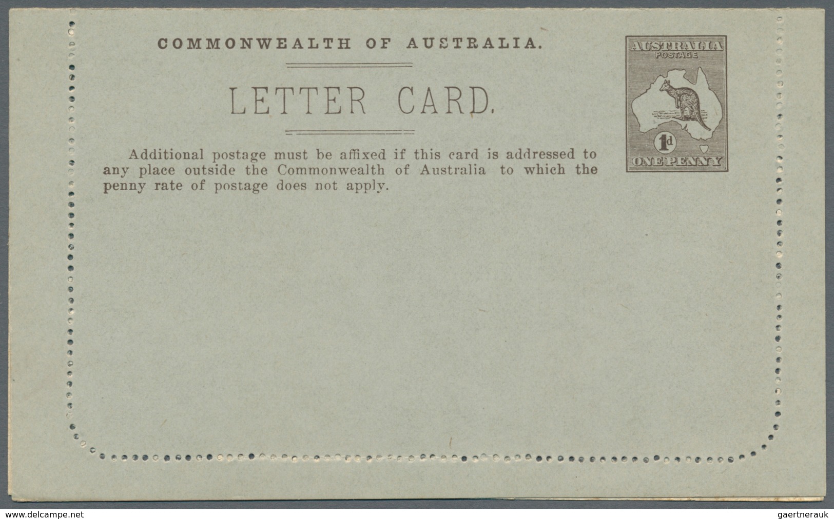 Australien - Ganzsachen: 1913, five lettercards Kangaroo 1d. Die I with oval views 'GEELONG HARBOUR'