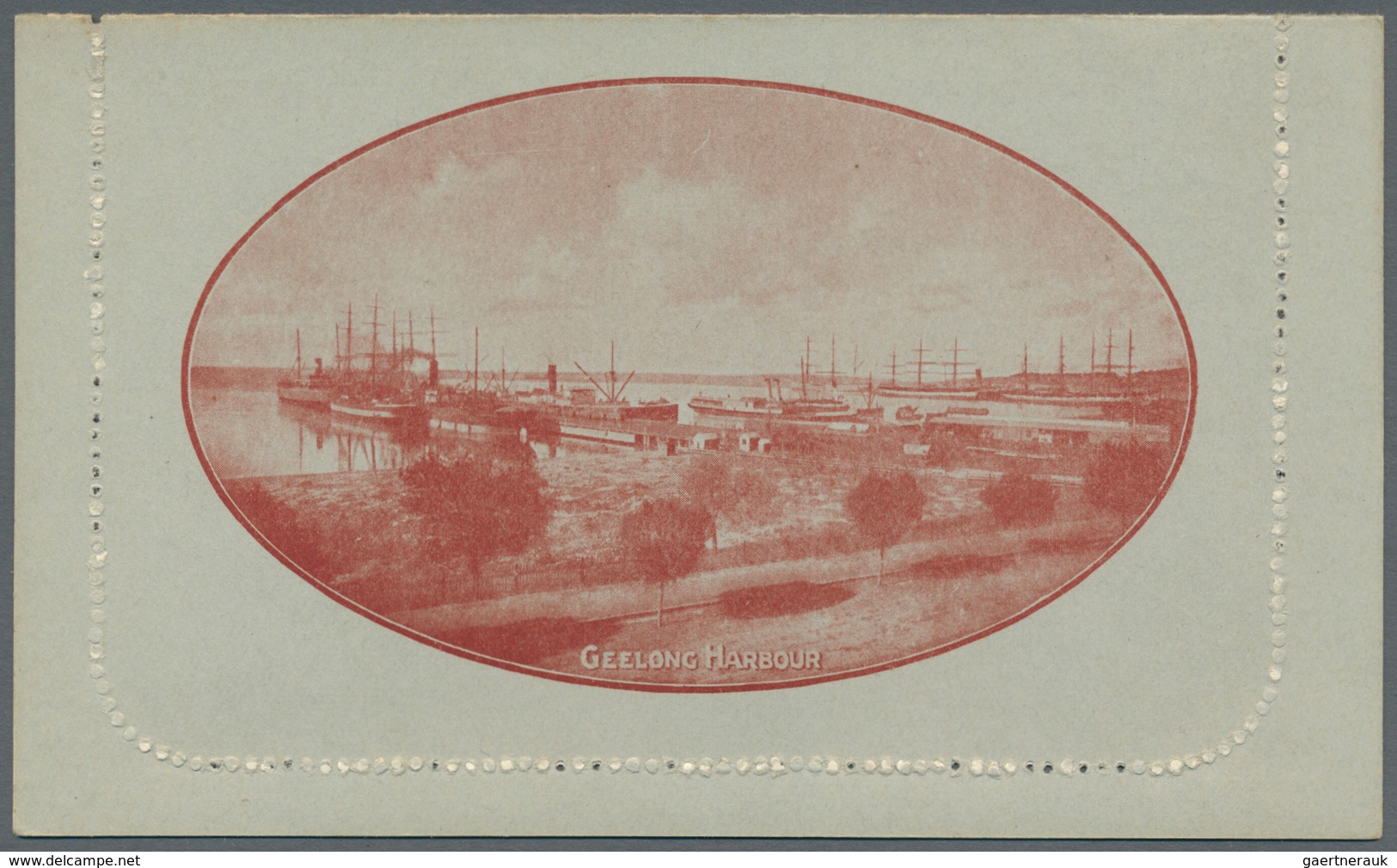 Australien - Ganzsachen: 1913, five lettercards Kangaroo 1d. Die I with oval views 'GEELONG HARBOUR'