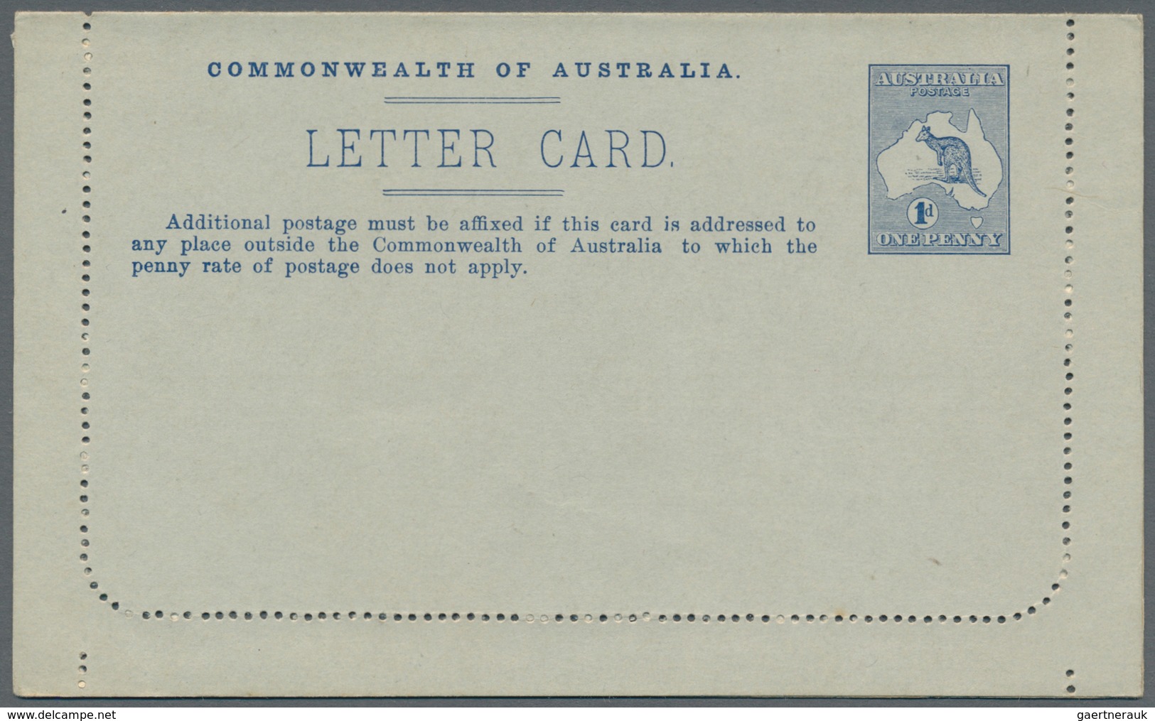 Australien - Ganzsachen: 1913, Five Lettercards Kangaroo 1d. Die II With Oval Views 'GOVERNMENT HOUS - Ganzsachen