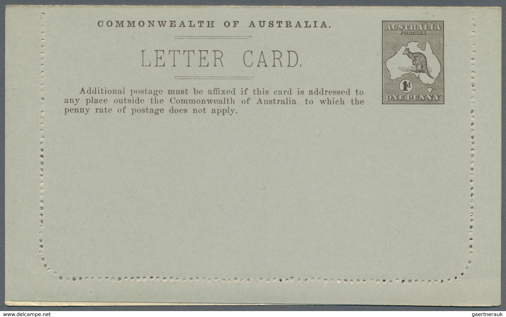 Australien - Ganzsachen: 1913, Five Lettercards Kangaroo 1d. Die II With Oval Views 'GOVERNMENT HOUS - Ganzsachen