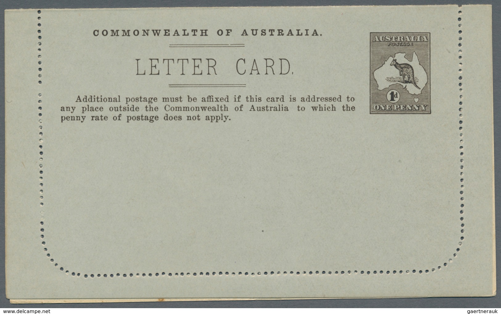 Australien - Ganzsachen: 1913, five lettercards Kangaroo 1d. Die II with oval views 'GOVERNMENT HOUS