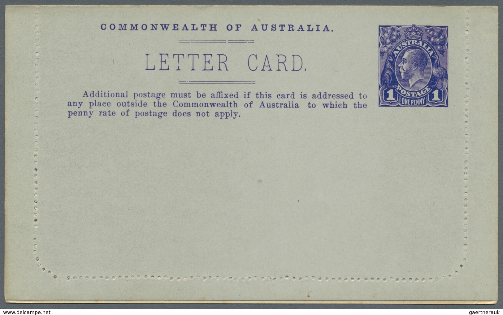 Australien - Ganzsachen: 1914, Seven Lettercards KGV 1d. Die II (spur In Left Value Tablet) Perf. 10 - Postwaardestukken