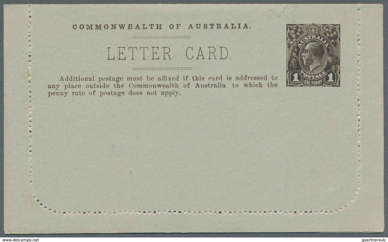 Australien - Ganzsachen: 1914, Seven Lettercards KGV 1d. Die II (spur In Left Value Tablet) Perf. 10 - Postwaardestukken
