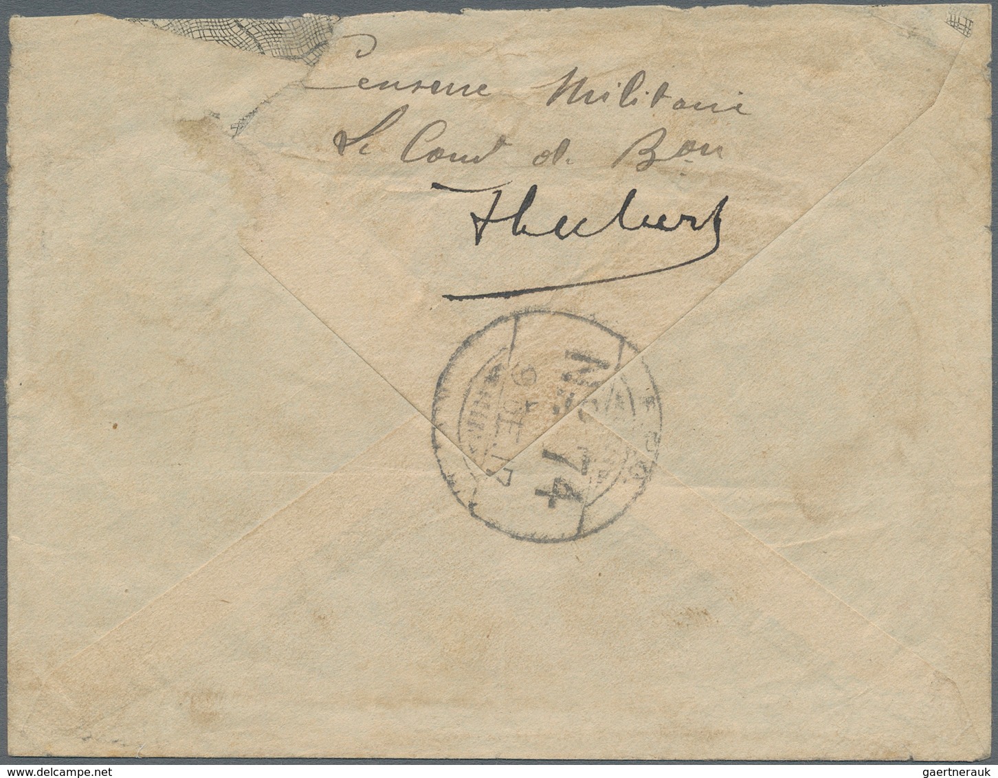 Belgisch-Kongo: 1917. Stamp-less Envelope (creased, Tear At Top) Headed 'O.H.M.S.' Addressed To A So - Andere & Zonder Classificatie