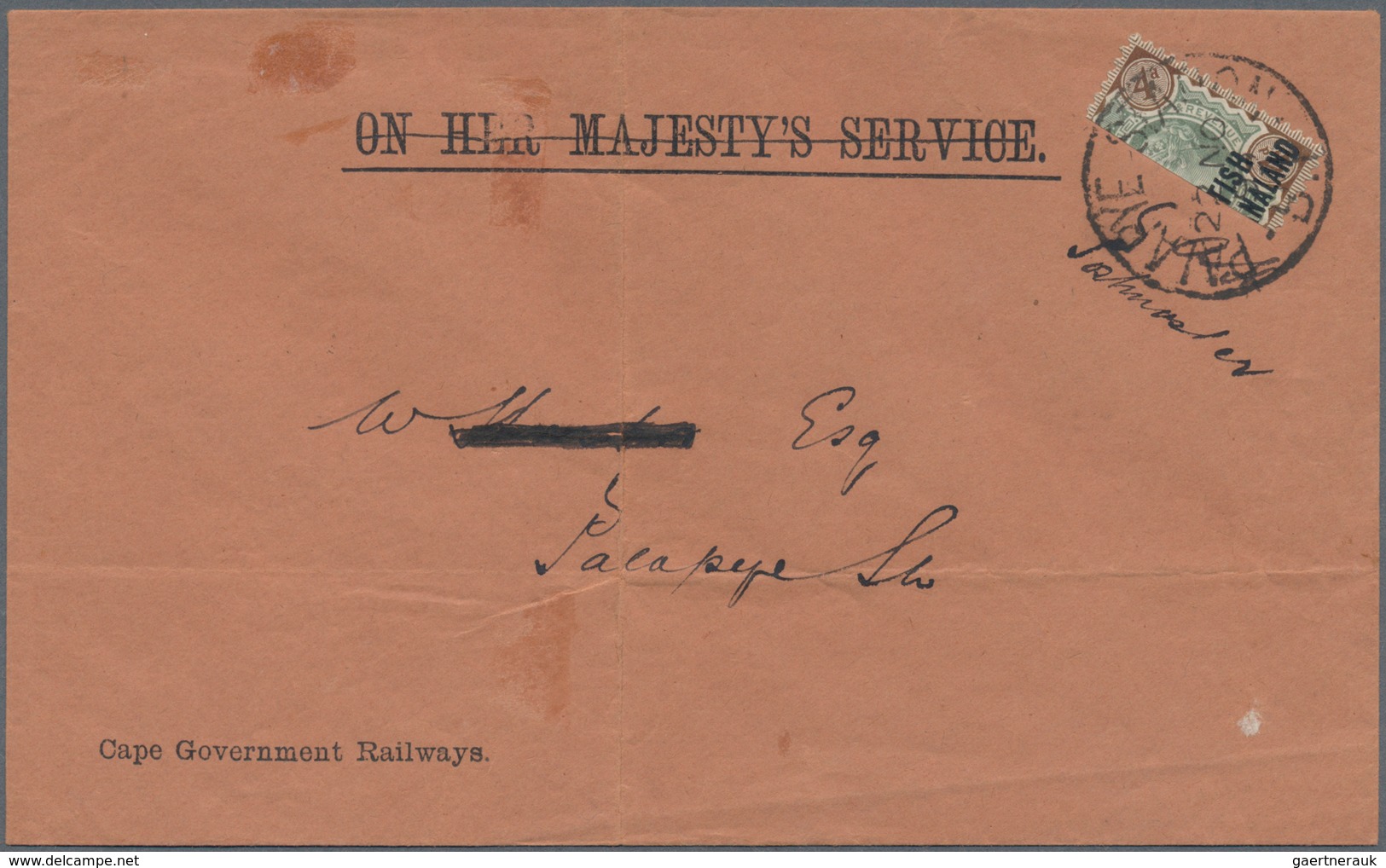 Betschuanaland: 1899: 4d. Green & Purple-brown BISECTED Vertically, Used On Local Palapye Cover (off - 1885-1964 Herrschaft Von Bechuanaland