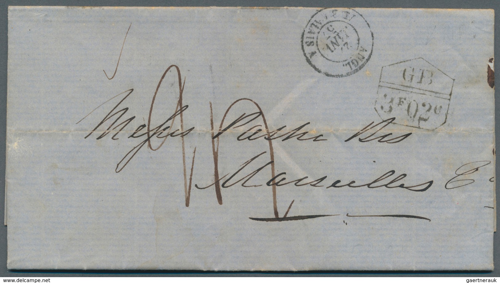 Neubraunschweig: 1857. Stampless Envelope To France Written From St John, New Brunswick Dated '12th - Brieven En Documenten