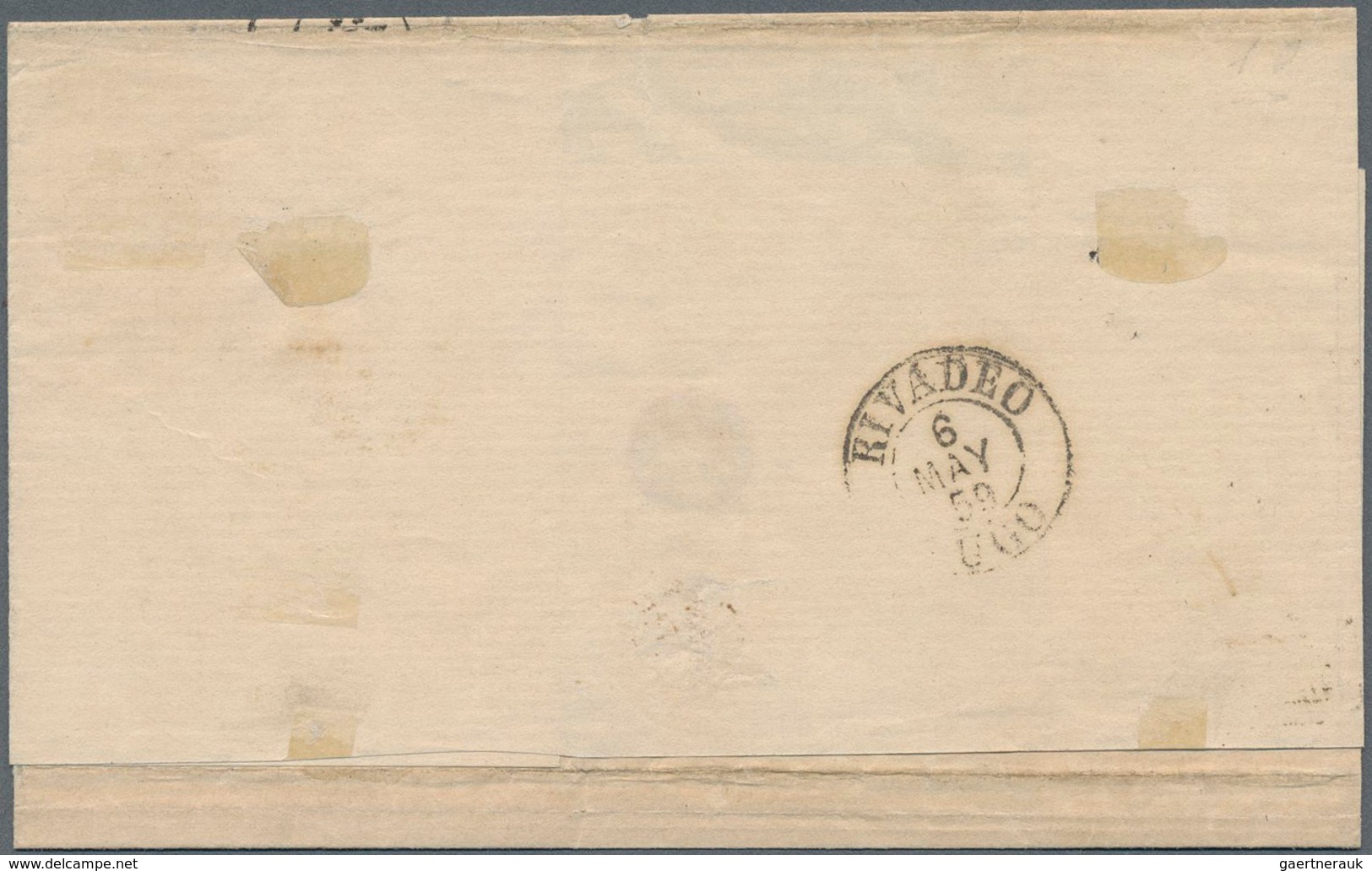 Cuba: 1857, Isabella II ½ R Blue Without Watermark, Good/wide Margins On Folded Envelope Sent From H - Other & Unclassified