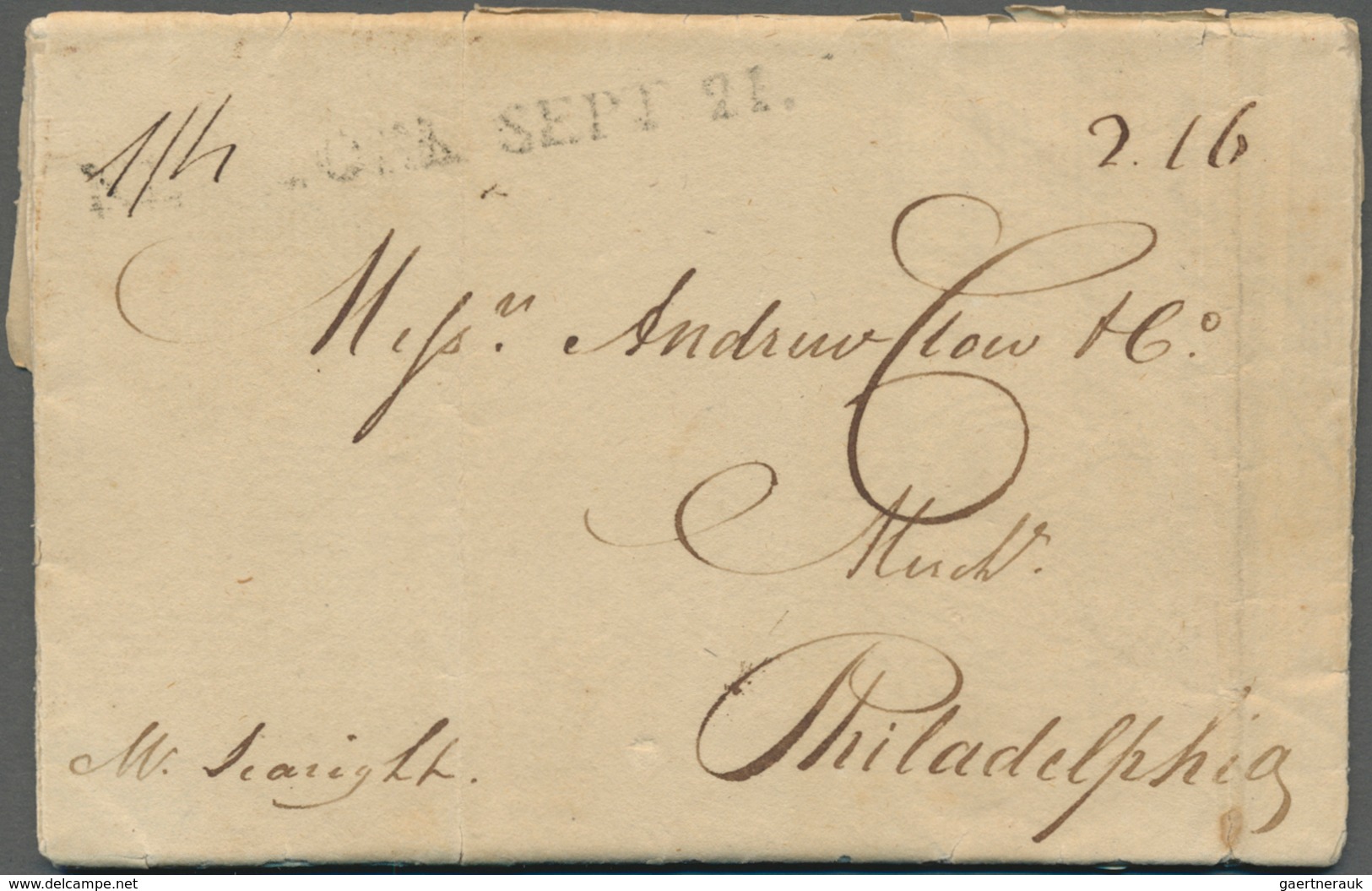 Dänisch-Westindien - Vorphilatelie: 1790 Entire Duplicate Letter From St. Croix To Philadelphia Via - Deens West-Indië