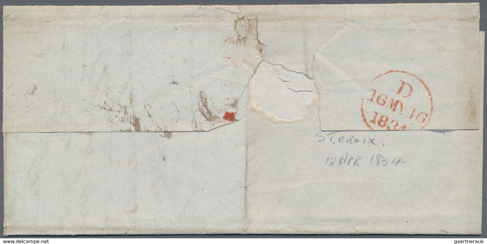 Dänisch-Westindien - Vorphilatelie: 1834, Letter From St. Croix, Dated '12 April 1834, To London 'pe - Deens West-Indië