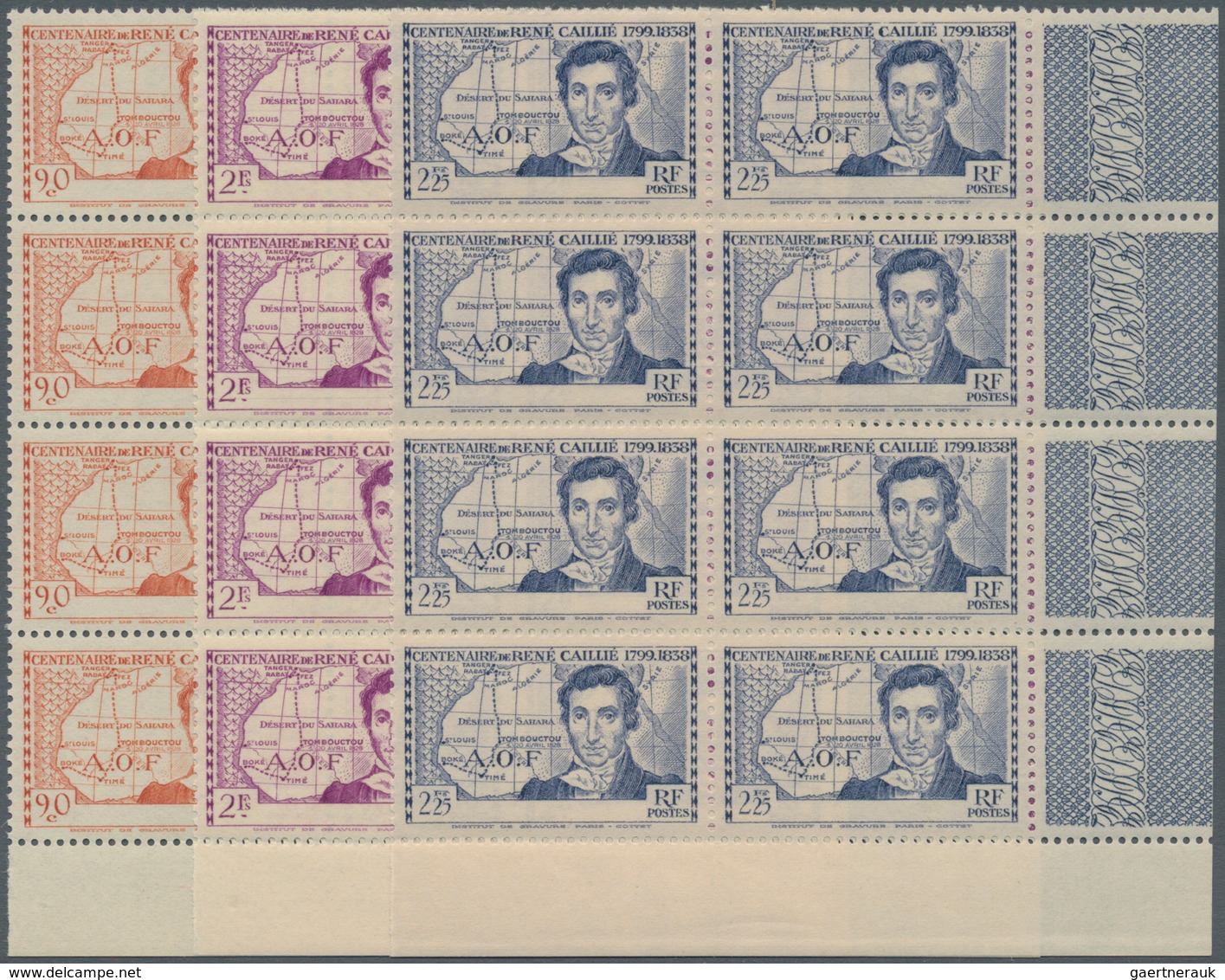 Elfenbeinküste: 1939, 100 Years Death Of Rene Caillie (french Explorer) Set Of Three WITHOUT COUNTRY - Ivoorkust (1960-...)