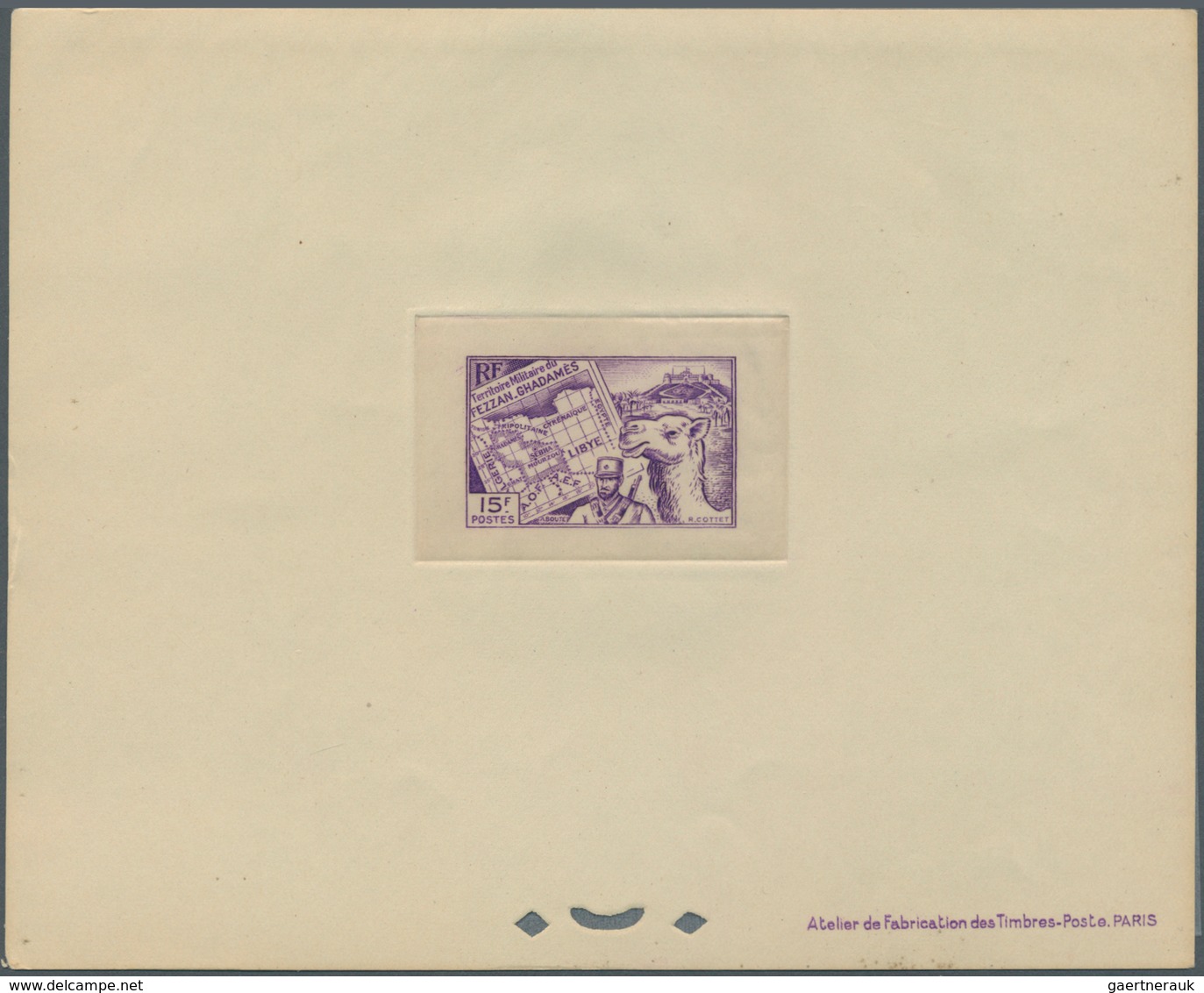 Fezzan: 1946, Definitives Pictorials, 10c. To 50fr., Complete Set Of 15 Values As Epreuve De Luxe. M - Covers & Documents