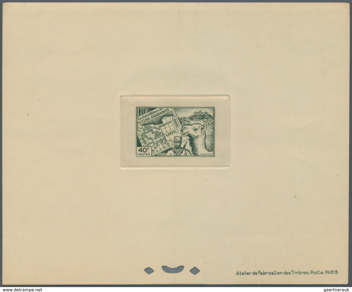 Fezzan: 1946, Definitives Pictorials, 10c. to 50fr., complete set of 15 values as epreuve de luxe. M