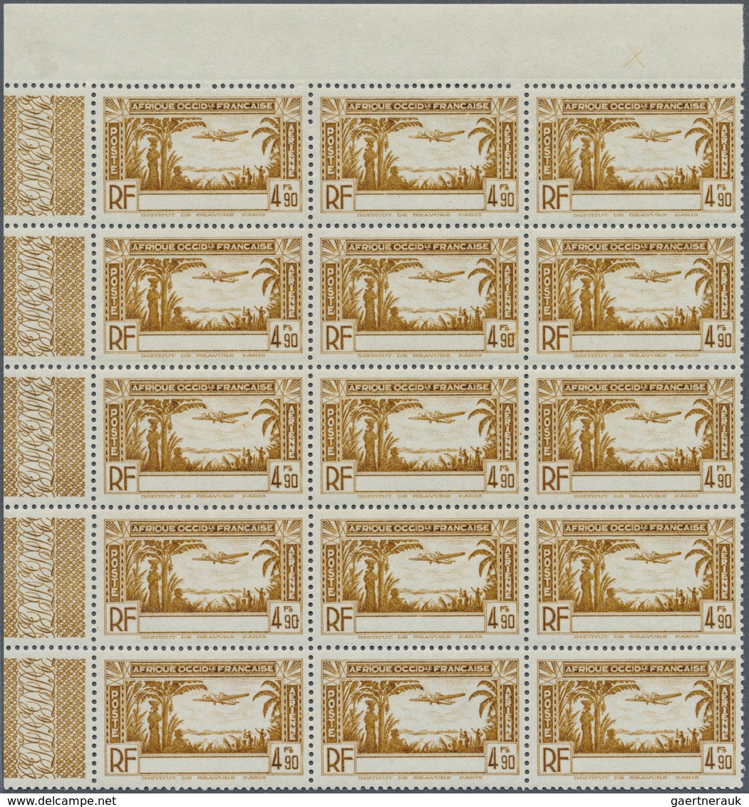 Französisch-Westafrika: 1940, Airmails, Omnibus Issue For Precursor States, 4.90fr. Olive-bistre And - Altri & Non Classificati