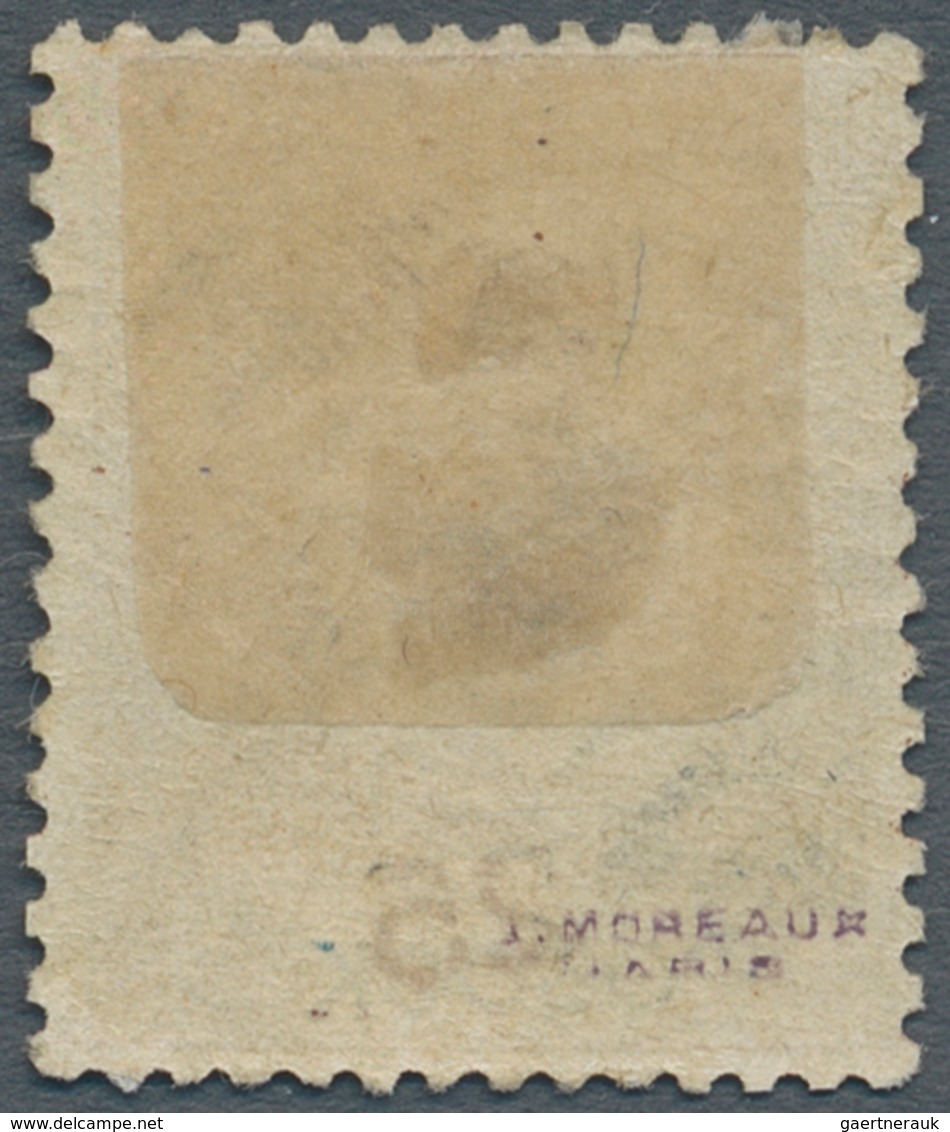 Französische Somaliküste: 1893, Allegory 2 C. Red-brown/blue On Cream Of Obok With Blue Diagonal Han - Unused Stamps