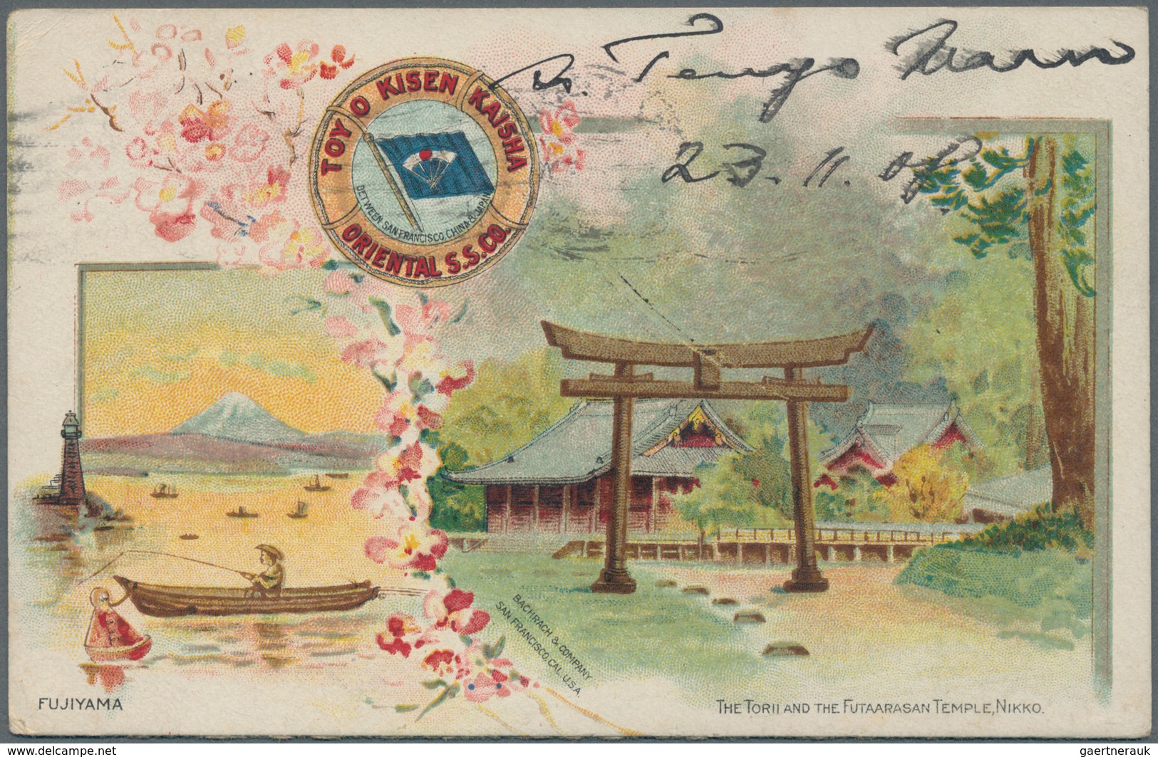 Hawaii: 1908, US 2 C. Washington Tied Flag Machine "HONOLULU NOV 23 08" To TKK Card Showing Fuji/che - Hawaï