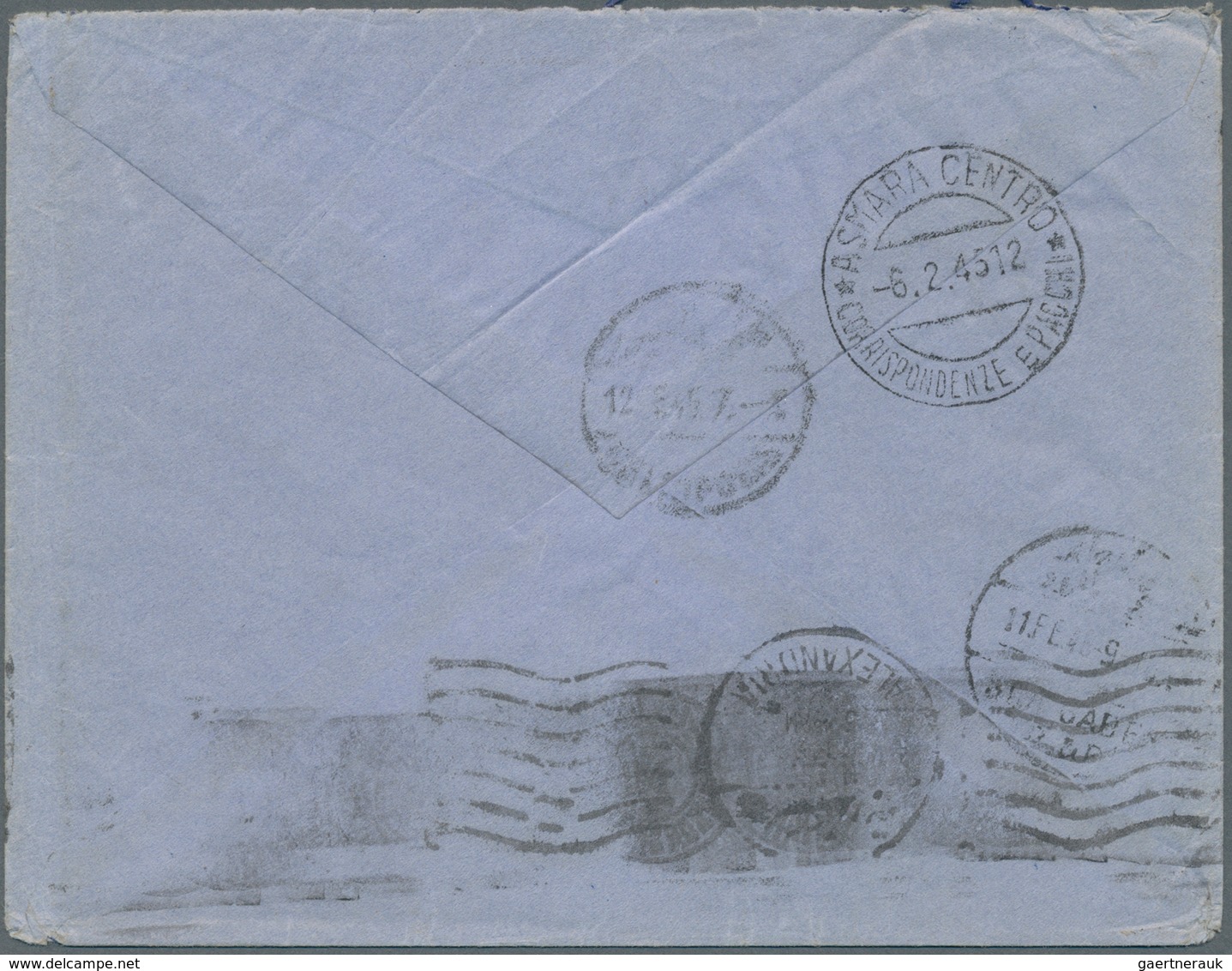 Italienisch-Ostafrika - Britische Besetzung: 1945. Air Mail Envelope Addressed To Alexandira Bearing - Italiaans Oost-Afrika