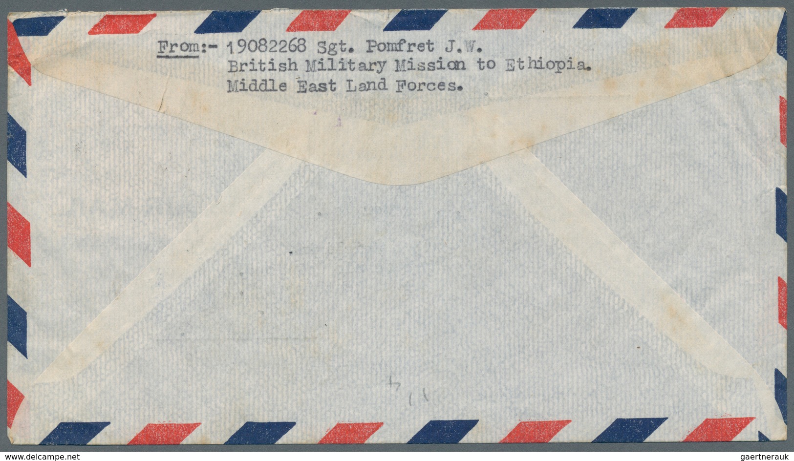 Italienisch-Ostafrika - Britische Besetzung: 1948. Air Mail Envelope Headed 'Forces-Mail' And Writte - Italiaans Oost-Afrika