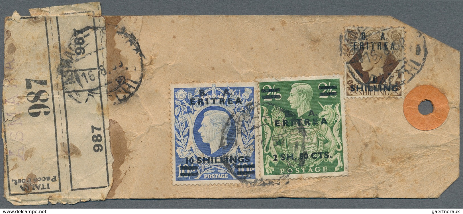 Italienisch-Ostafrika - Britische Besetzung: 1950. Registered Parcel Tag Addressed To France Bearing - Italiaans Oost-Afrika