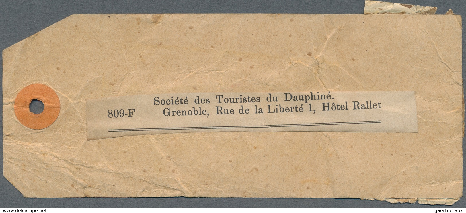 Italienisch-Ostafrika - Britische Besetzung: 1950. Registered Parcel Tag Addressed To France Bearing - Afrique Orientale Italienne