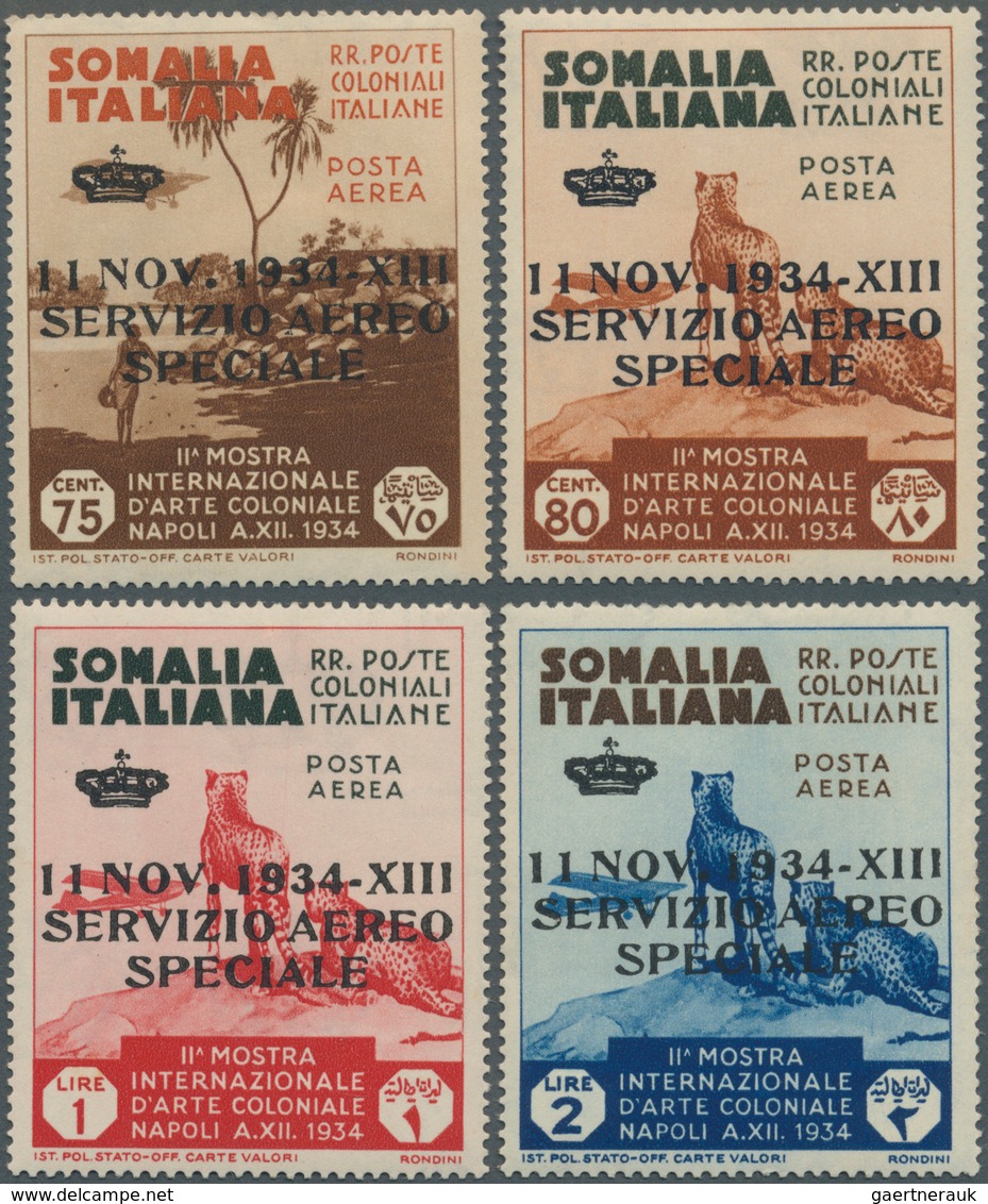 Italienisch-Somaliland - Dienstmarken: 1934: Four Of The Non Issued Service Overprints On The Stamps - Somalia
