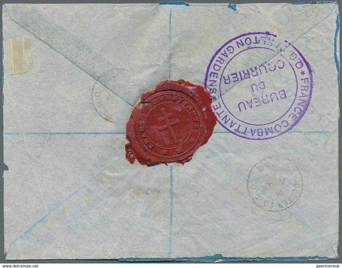 Kamerun: 1942. Registerelf Air Mail Envelope (creased) Headed 'Banque De L'Afrique Occidentale / Sie - Kameroen (1960-...)