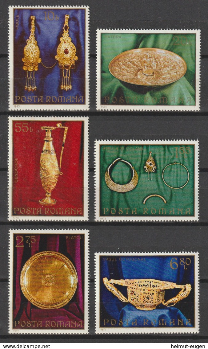 MiNr. 3140 - 3145  Rumänien 1973, 25. Juli. Goldschatz Von Pietroasa. - Gebraucht