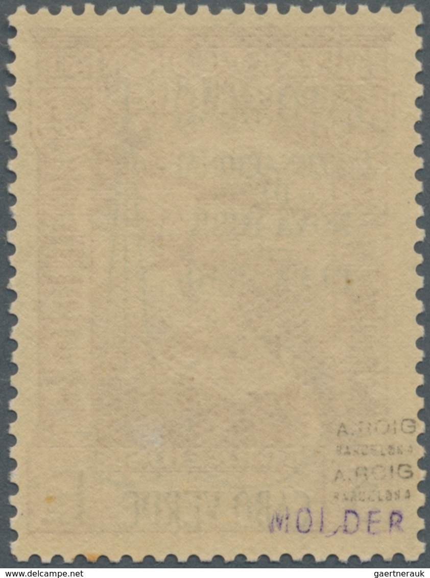 Kap Verde: 1939, 5 E Red-brown/black With Green Ovp WORLD EXHIBITION NEW YORK, Issued Only At The Ex - Kaapverdische Eilanden