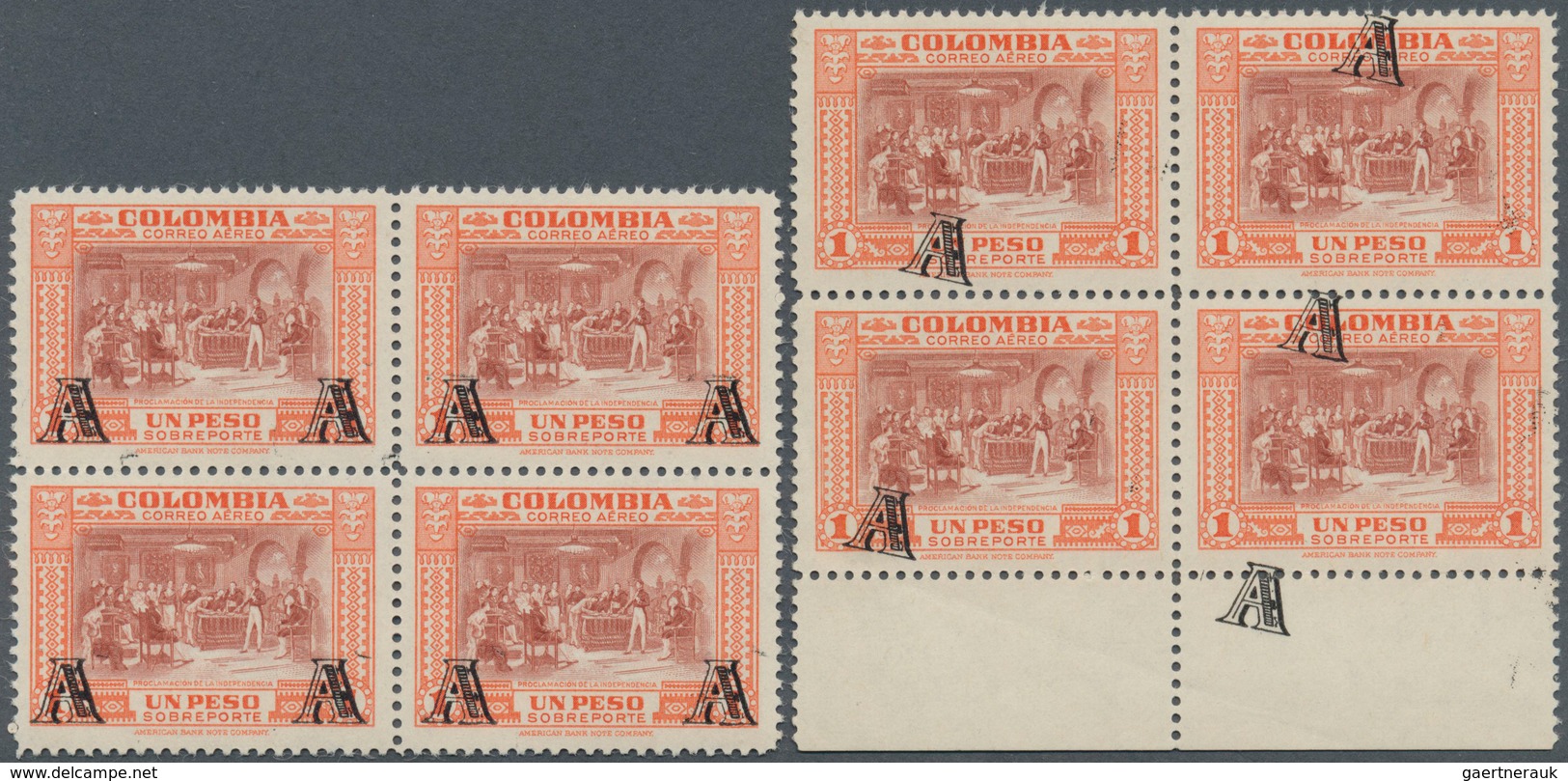 Kolumbien: 1951, Country Scenes Airmail Issue With Opt. 'A' (Avianca) 13 Values All With Opt. Variet - Colombia