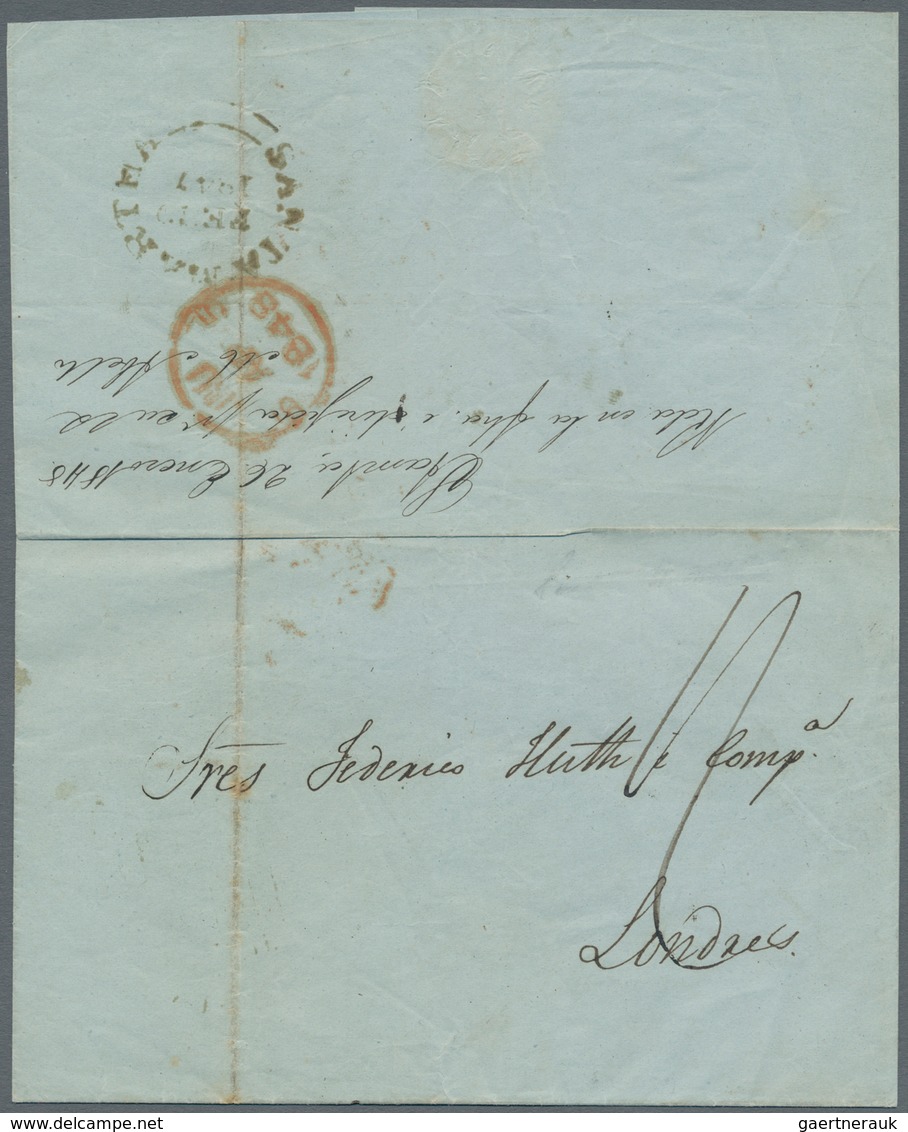 Kolumbien - Besonderheiten: 1848, Lettersheet Dated 26 Jan 1848 Via Forwarded Agent To London, Trans - Colombia