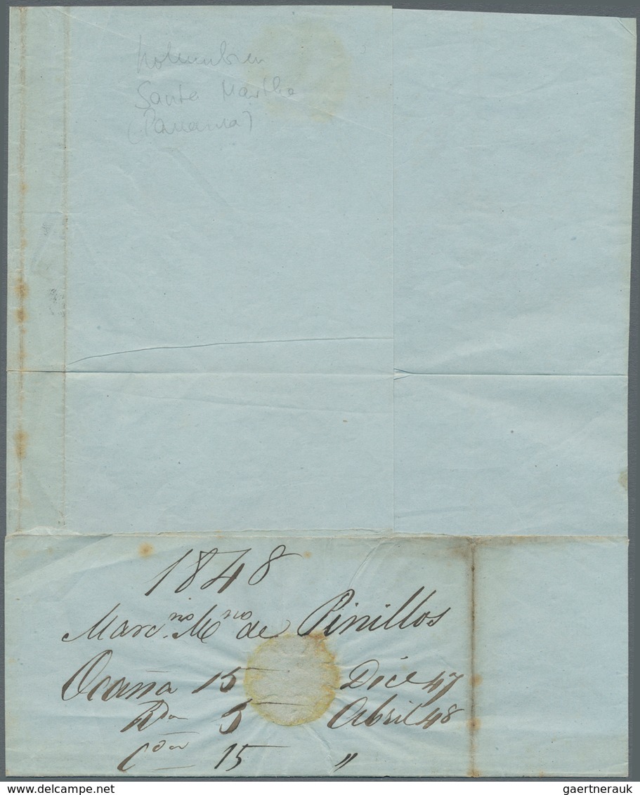 Kolumbien - Besonderheiten: 1848, Lettersheet Dated 26 Jan 1848 Via Forwarded Agent To London, Trans - Colombia