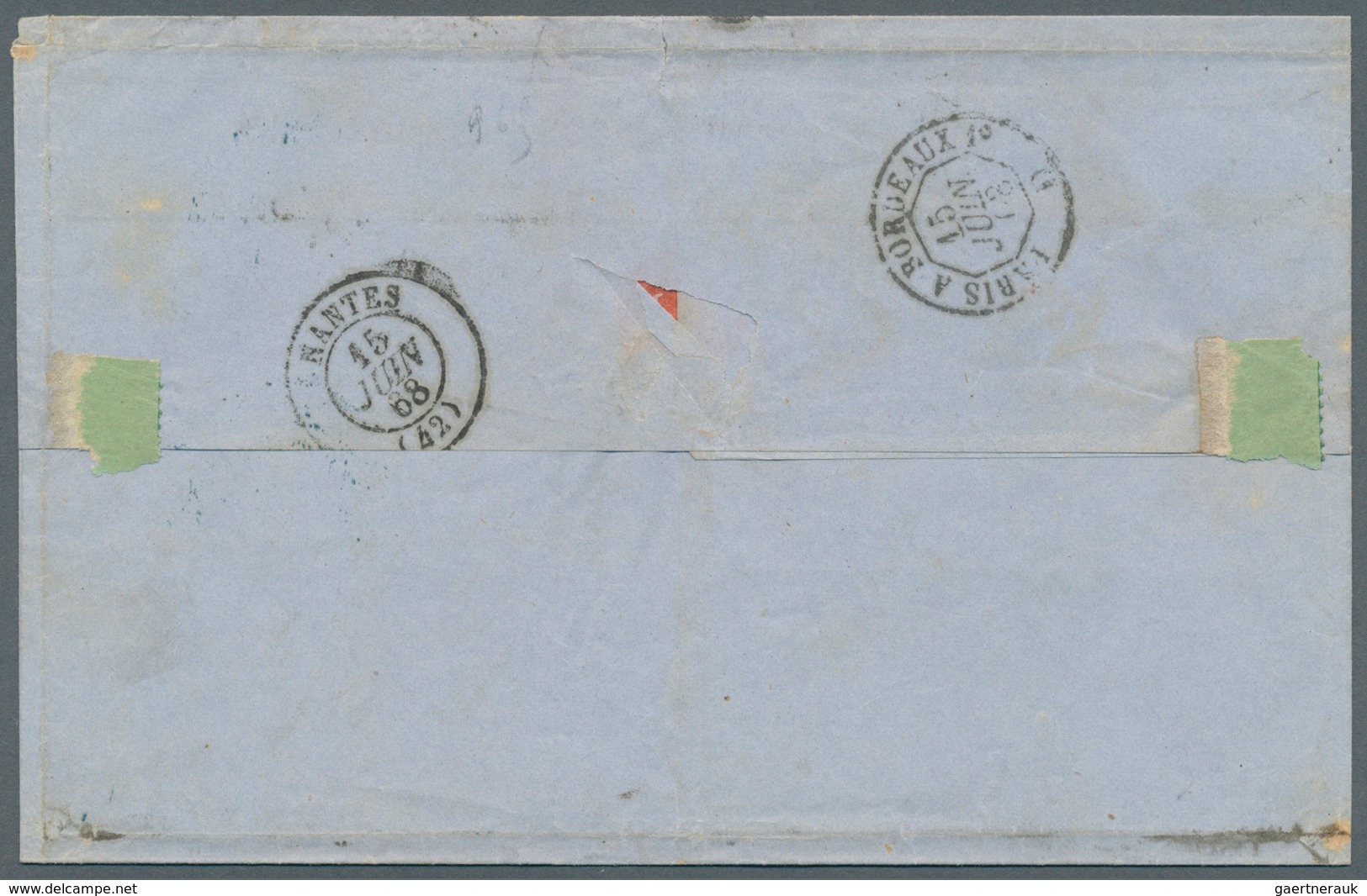 Martinique: 1868. Envelope Addressed To France Bearing French General Colonies Yvert 3, 10c Bistre, - Andere & Zonder Classificatie