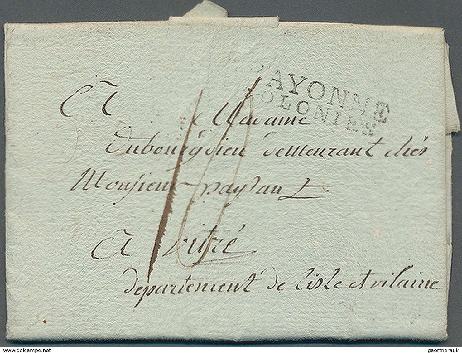 Mauritius: 1810. Stampless Envelope Written From Isle De France Dated '18th Jan 1810' Addressed To V - Maurice (...-1967)