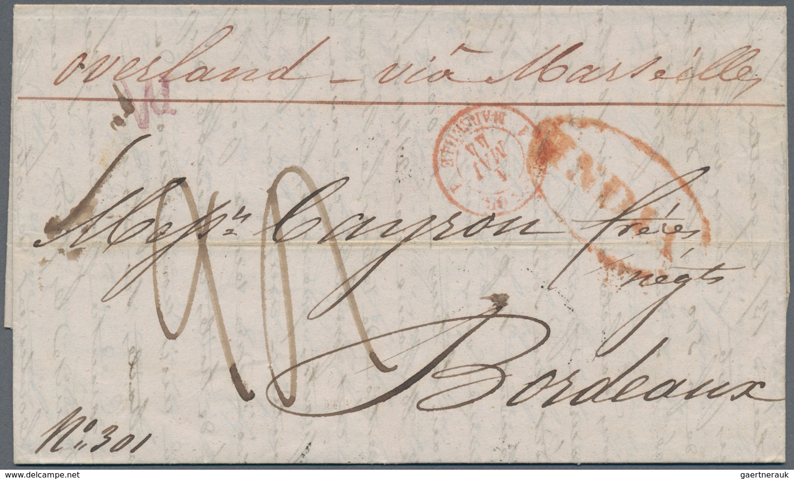 Mauritius: 1844. Stamp-less Folded Letter Written From Port Louis Dated '18th Jan 1844' Addressed To - Mauritius (...-1967)