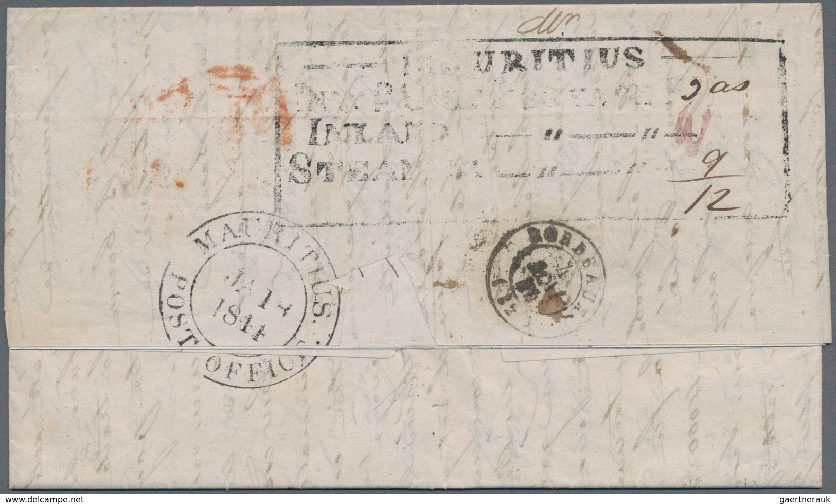 Mauritius: 1844. Stamp-less Folded Letter Written From Port Louis Dated '18th Jan 1844' Addressed To - Mauritius (...-1967)