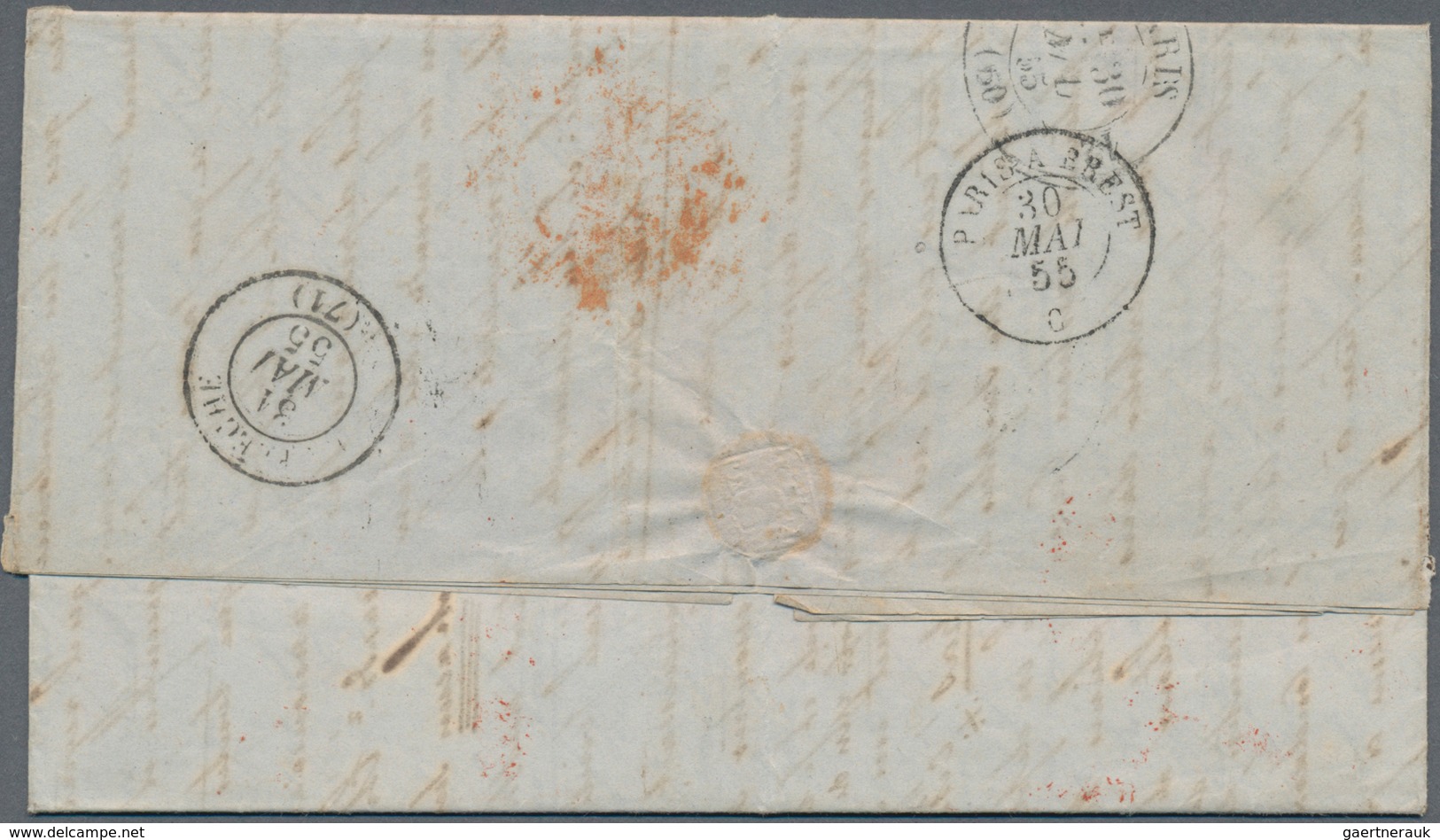 Mauritius: 1855. Stamp-less Folded Letter Written From Savane Dated '2nd Mars 1855' Addressed To Fra - Mauritius (...-1967)