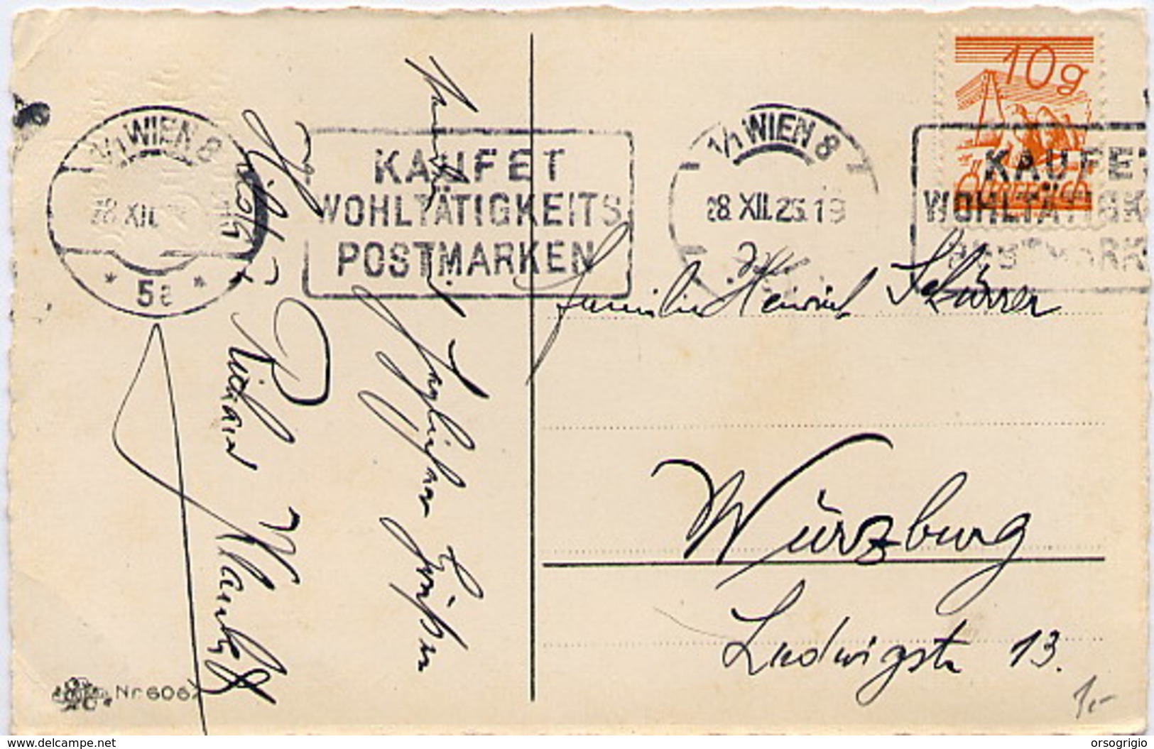 AUSTRIA - WIEN 1925 -  KAUFET  WOHLTATIGKEITS POSTMARKEN    28 XII 1925 - Storia Postale