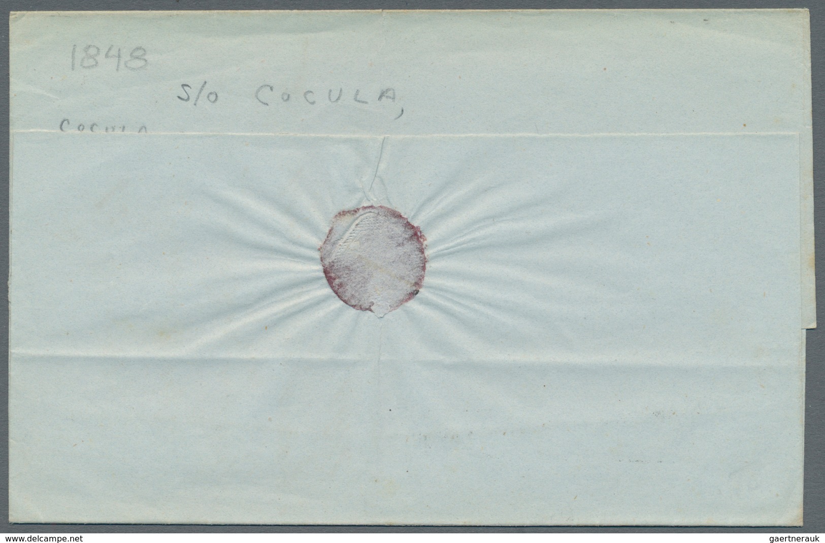 Mexiko: 1848/1850, 2 Folded Letters, One With Red Single Line "C. DE LA CONCEPT." And Red Tax Numera - Mexico