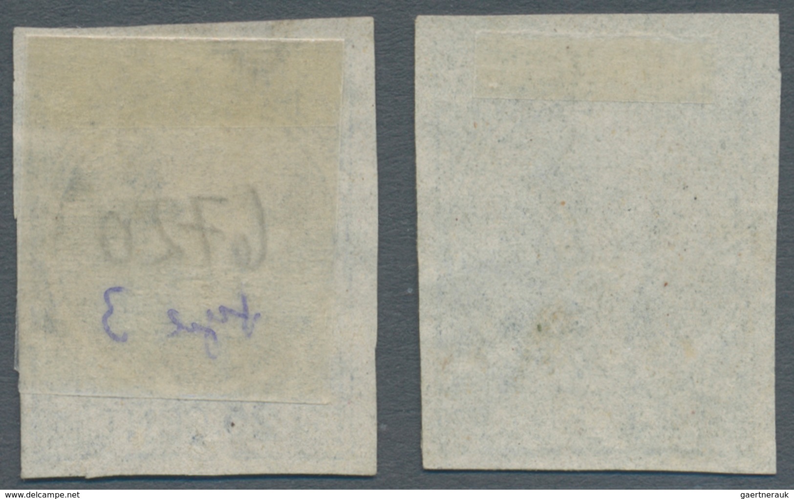 Mexiko: 1868, 25 C. Hidalgo, Two Proofs Green And Ultramarin On Thin Paper (Bash No. 266/267). Tiny - Mexico