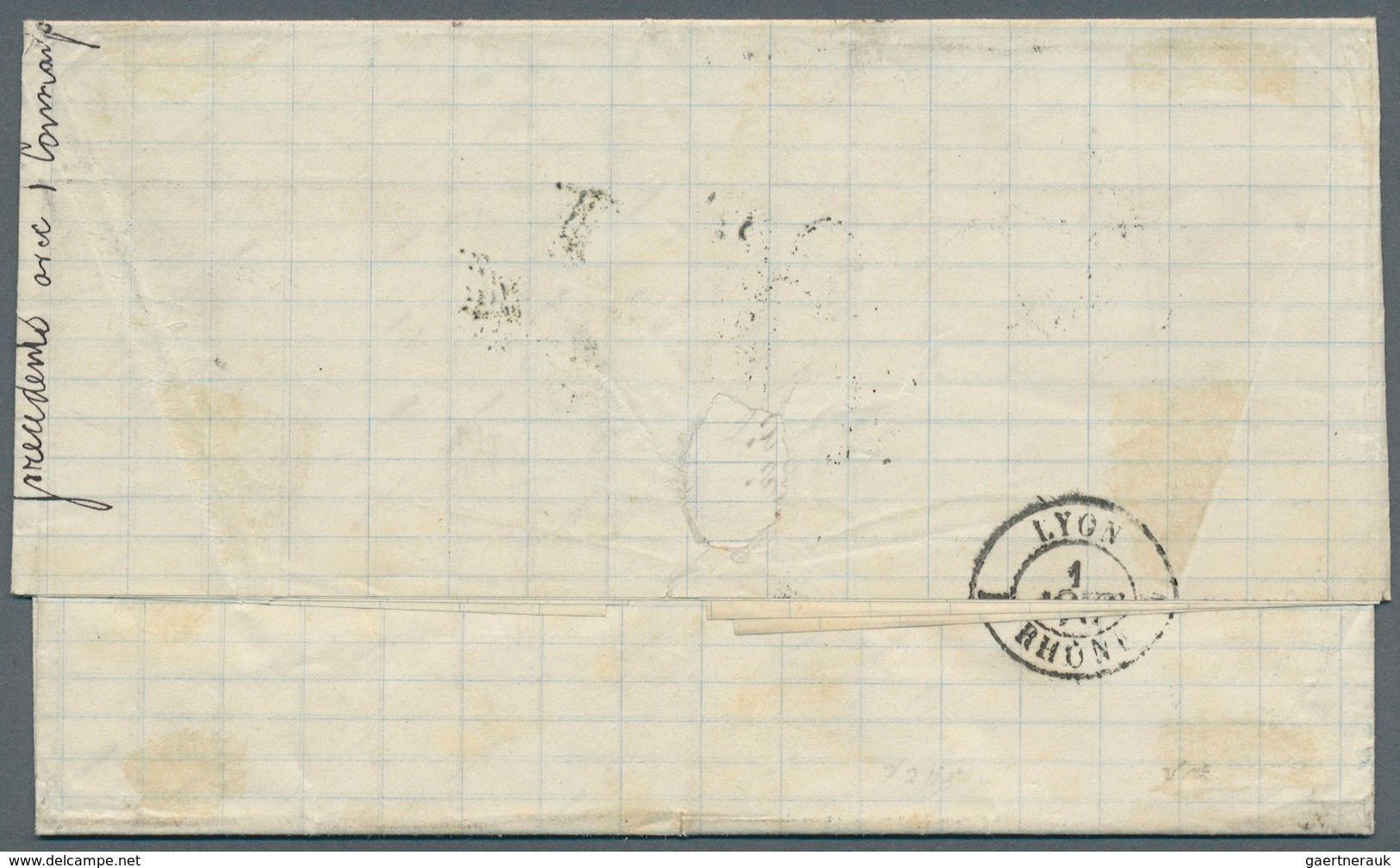 Mexiko: 1876. Envelope Addressed To France Bearing 'Hidalgo' Yvert 56, 10c Black Tied By 'Corres/Ver - México